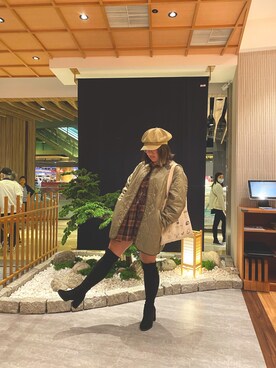 「JAM（ジャム）のアイテム（帽子）」を使った、莫さん（レディース・155cm）の秋コーディネート