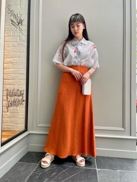 「RECOMMEND  ITEM STYLING」｜「アイテム（財布/小物）」を使った、Nanaka Yotsuyaさん（レディース・165cm）の春コーディネート