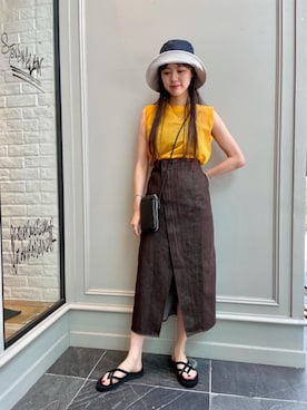 「RECOMMEND  ITEM STYLING」｜「アイテム（財布/小物）」を使った、Nanaka Yotsuyaさん（レディース・165cm）の夏コーディネート