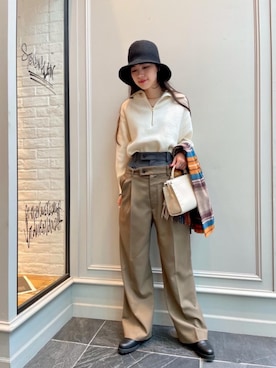「RECOMMEND  ITEM STYLING」｜「アイテム（帽子）」を使った、Nanaka Yotsuyaさん（レディース・165cm）の秋コーディネート