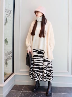 「RECOMMEND  ITEM STYLING」｜「アイテム（帽子）」を使った、Nanaka Yotsuyaさん（レディース・165cm）の秋コーディネート