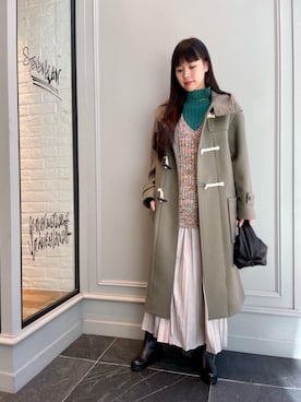 「RECOMMEND  ITEM STYLING」｜「アイテム（ダッフルコート）」を使った、Nanaka Yotsuyaさん（レディース・165cm）の冬コーディネート