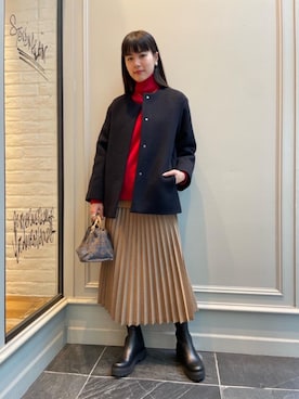 「RECOMMEND  ITEM STYLING」｜「アイテム（その他アウター）」を使った、Nanaka Yotsuyaさん（レディース・165cm）の冬コーディネート