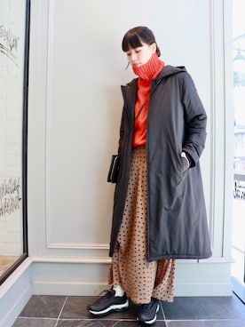 「RECOMMEND  ITEM STYLING」｜「アイテム（財布/小物）」を使った、Nanaka Yotsuyaさん（レディース・165cm）の冬コーディネート