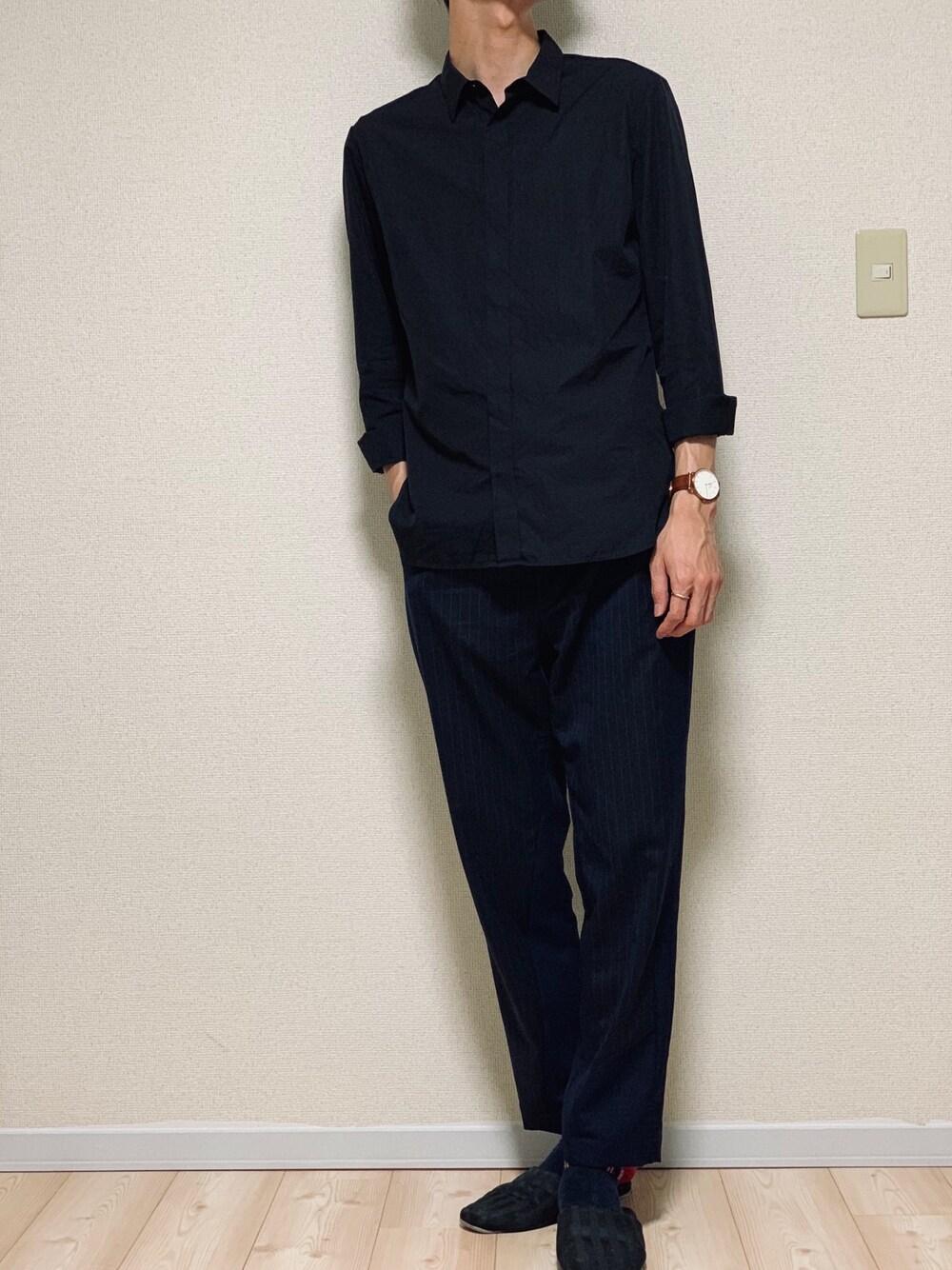 「UNIQLOandLEMAIRE、ミハラヤスヒロ(MIHARAYASUHIRO)、大人コーデ、シャツスタイル、シャツコーデ、シャツ好き集まれ」｜「UNIQLO and LEMAIREのアイテム（シャツ/ブラウス、ブルー系）」を使った、Masakiさん（メンズ・179cm）の夏コーディネートの1枚目の写真