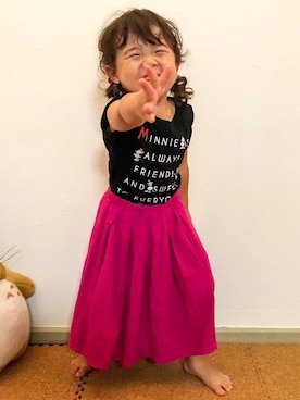 「アイテム（スカート）」を使った、asaminさん（キッズ・90cm）の夏コーディネート