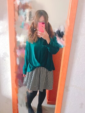 「チドリ柄」｜「アイテム（その他）」を使った、すず◡̈⋆さん（レディース・158cm）の秋コーディネート