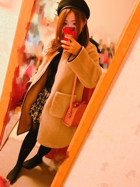 「リバーシブル」｜「アイテム（財布/小物）」を使った、すず◡̈⋆さん（レディース・158cm）の冬コーディネート
