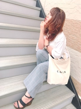 「前髪アレンジ」｜すず◡̈⋆さん（レディース・158cm）の夏コーディネート
