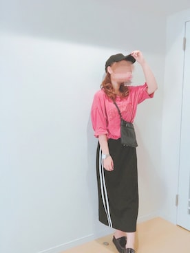 「黒×ピンク」｜「アイテム（腕時計）」を使った、すず◡̈⋆さん（レディース・158cm）の夏コーディネート