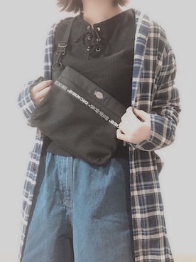 「黒×デニム」｜すず◡̈⋆さん（レディース・158cm）の春コーディネート