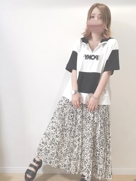 「PONY（ポニー）のアイテム」を使った、すず◡̈⋆さん（レディース・157cm）の夏コーディネート