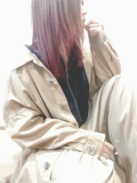「frames RAY CASSIN（フレームスレイカズン）のアイテム（ブルゾン）」を使った、すず◡̈⋆さん（レディース・158cm）の春コーディネート