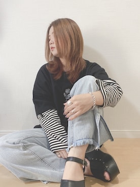 「薔薇」｜「アイテム（アクセサリー）」を使った、すず◡̈⋆さん（レディース・158cm）の夏コーディネート