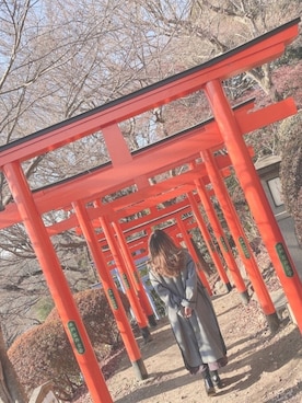 「JUNOAH（ジュノア）のアイテム（ノーカラージャケット）」を使った、すず◡̈⋆さん（レディース・158cm）の冬コーディネート