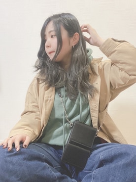 「frames RAY CASSIN（フレームスレイカズン）のアイテム（ブルゾン）」を使った、すず◡̈⋆さん（レディース・158cm）の春コーディネート