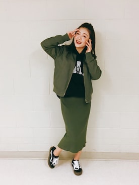 「chocol raffine robe（ショコラフィネローブ）のアイテム（ブルゾン）」を使った、Prayさん（レディース・154cm）の秋コーディネート