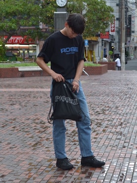 「Gosha Rubchinskiy（ゴーシャラブチンスキー）のアイテム（バッグ）」を使った、shumaさん（メンズ・176cm）の夏コーディネート