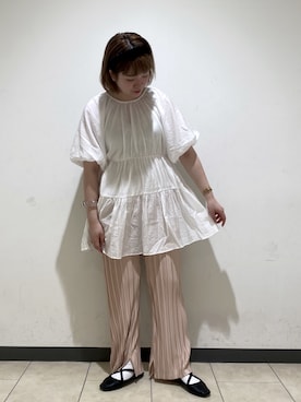 「アイテム（チュニック）」を使った、hinapiyoさん（レディース・161cm）の夏コーディネート