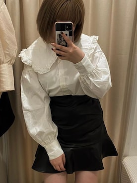 「レザースカート」｜hinapiyoさん（レディース・161cm）の秋コーディネート