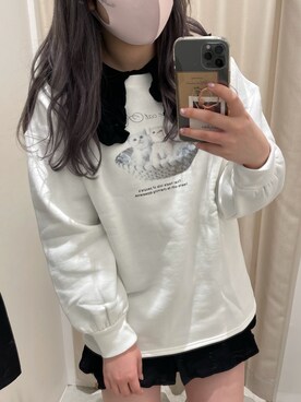 「スエット」｜「アイテム（チュニック）」を使った、hinapiyoさん（レディース・161cm）の冬コーディネート