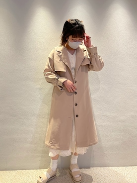 「春カラー」｜「アイテム（その他アウター）」を使った、hinapiyoさん（レディース・161cm）の冬コーディネート