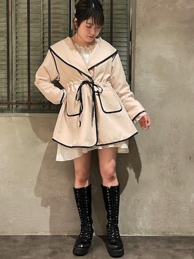 「春カラー」｜「アイテム（その他アウター）」を使った、hinapiyoさん（レディース・161cm）の春コーディネート