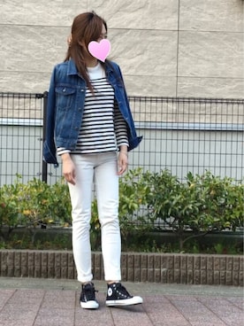 「Doシンプル部」｜「アイテム（デニムジャケット）」を使った、Akikoさん（レディース・160cm）の春コーディネート