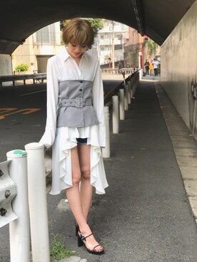 SPIRALGIRLさんの「【Instagram藤田ニコル着用アイテム】バックルベルトサンダル」を使ったコーディネート