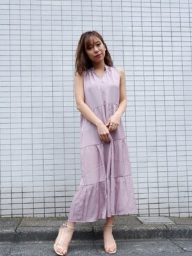 ティアード前開きノースリーブワンピースを使った人気ファッションコーディネート Wear ティアード前開きノースリーブワンピースを使った人気ファッションコーディネート Wear