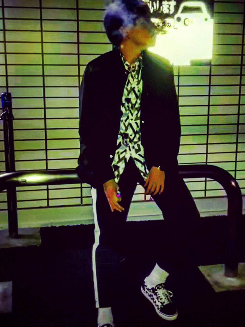 「ラインパンツ#RAGEBLUE#コーチジャケット」｜「RAGEBLUEのアイテム（シャツ/ブラウス、ホワイト系）」を使った、A Y U M Uさん（メンズ・178cm）の秋コーディネートの1枚目の写真