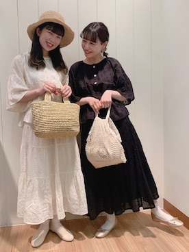 「アイテム（ハット）」を使った、きょんさん（レディース・158cm）の春コーディネート