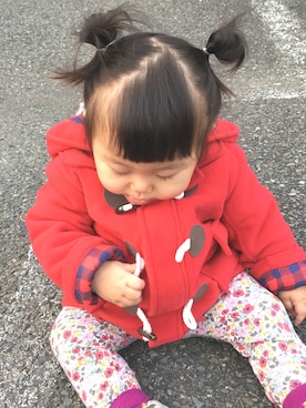 「90cm」｜「アイテム（ダッフルコート）」を使った、AKARI OGAWAさん（レディース・152cm）の冬コーディネート