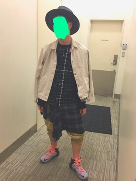 「OURET（オーレット）のアイテム（帽子）」を使った、rさん（メンズ・167cm）の春コーディネート