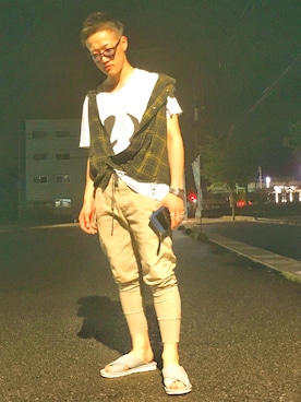 「OURET（オーレット）のアイテム（パンツ）」を使った、rさん（メンズ・167cm）の夏コーディネート