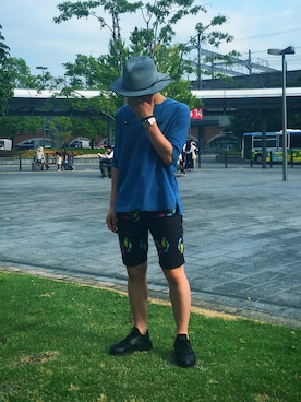「OURET（オーレット）のアイテム（帽子）」を使った、rさん（メンズ・167cm）の夏コーディネート