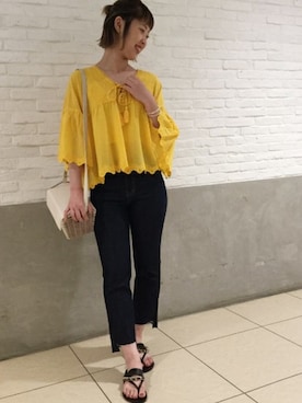 「LUC DNM （ラックデニム）のアイテム」を使った、JOURNAL STANDARD relume 新宿店 STAFFさん（レディース・158cm）の夏コーディネート