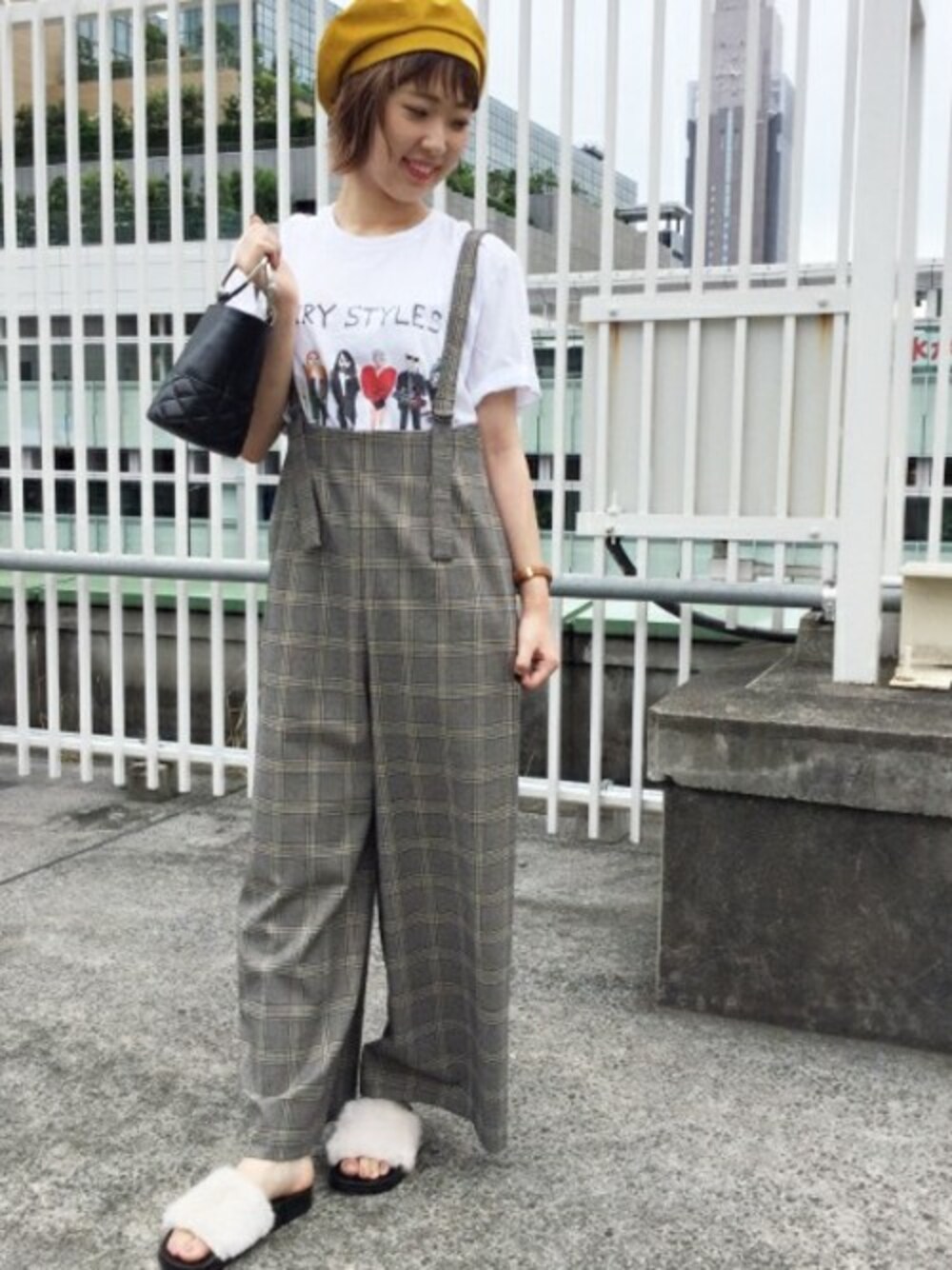 TRチェックハイウエストサロペットパンツ_#を使ったショップ