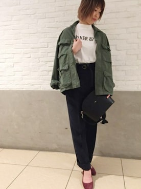 「ROTHCO（ロスコ）のアイテム（ブルゾン）」を使った、JOURNAL STANDARD relume 新宿店 STAFFさん（レディース・158cm）の秋コーディネート