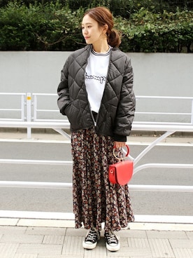 「ROTHCO（ロスコ）のアイテム（ブルゾン）」を使った、JOURNAL STANDARD relume 新宿店 STAFFさん（レディース・165cm）の秋コーディネート