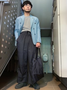 「GIANNETTO（ジャンネット）のアイテム（ジャケット/アウター）」を使った、aaaaymnkさん（メンズ・174cm）の春コーディネート