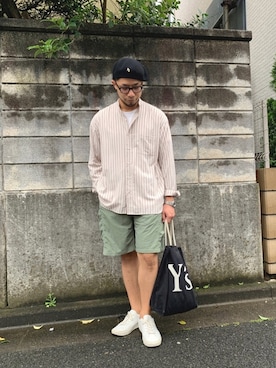 「Sig FREAK'S STORE（シグフリークスストア）のアイテム（トップス）」を使った、aaaaymnkさん（メンズ・174cm）の夏コーディネート