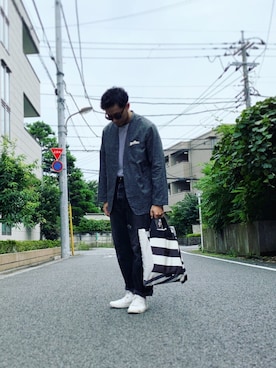 「Sig FREAK'S STORE（シグフリークスストア）のアイテム（テーラードジャケット）」を使った、aaaaymnkさん（メンズ・174cm）の夏コーディネート