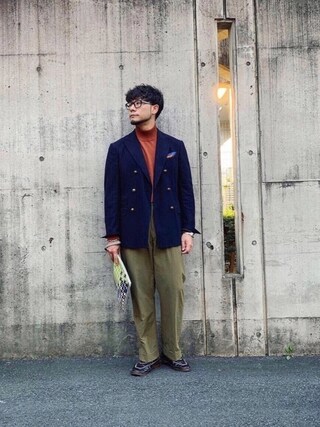 美品✨ザ ジジ ボリオリ ミックスジャガード8ボタンダブルジャケット リネン混 THE GIGI（ザ ジジ）の「◎THE GIGI / ZIGGY シャド－ストライプ
