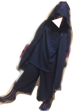「真っ黒コーデ」｜「アイテム（その他アウター）」を使った、R氏さん（レディース・148cm）の春コーディネート