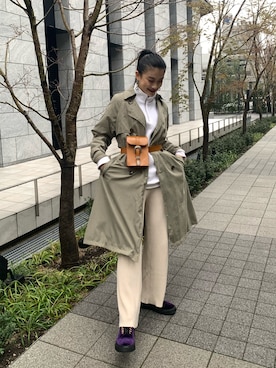「SpRay（スプレイ）のアイテム（トレンチコート）」を使った、myuriさん（レディース・163cm）の春コーディネート