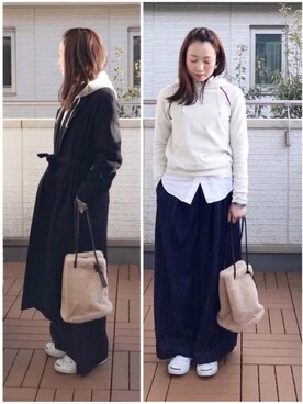 「CONVERSE（コンバース）のCONVERSE コンバース ジャック パーセル / JACK PURCEL（スニーカー）」を使った、Kay-teeeさん（レディース・150cm）の冬コーディネート