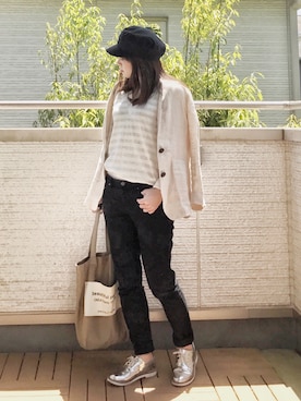 「KBF+（ケービーエフプラス）のアイテム（帽子）」を使った、Kay-teeeさん（レディース・150cm）の春コーディネート