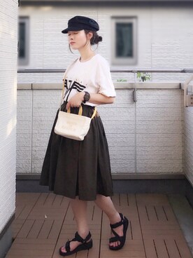 「KBF+（ケービーエフプラス）のアイテム（帽子）」を使った、Kay-teeeさん（レディース・150cm）の夏コーディネート