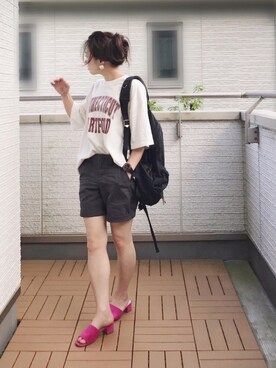 Kay-teeeさんの「綿アソートロゴTシャツ【niko and ...】」を使ったコーディネート
